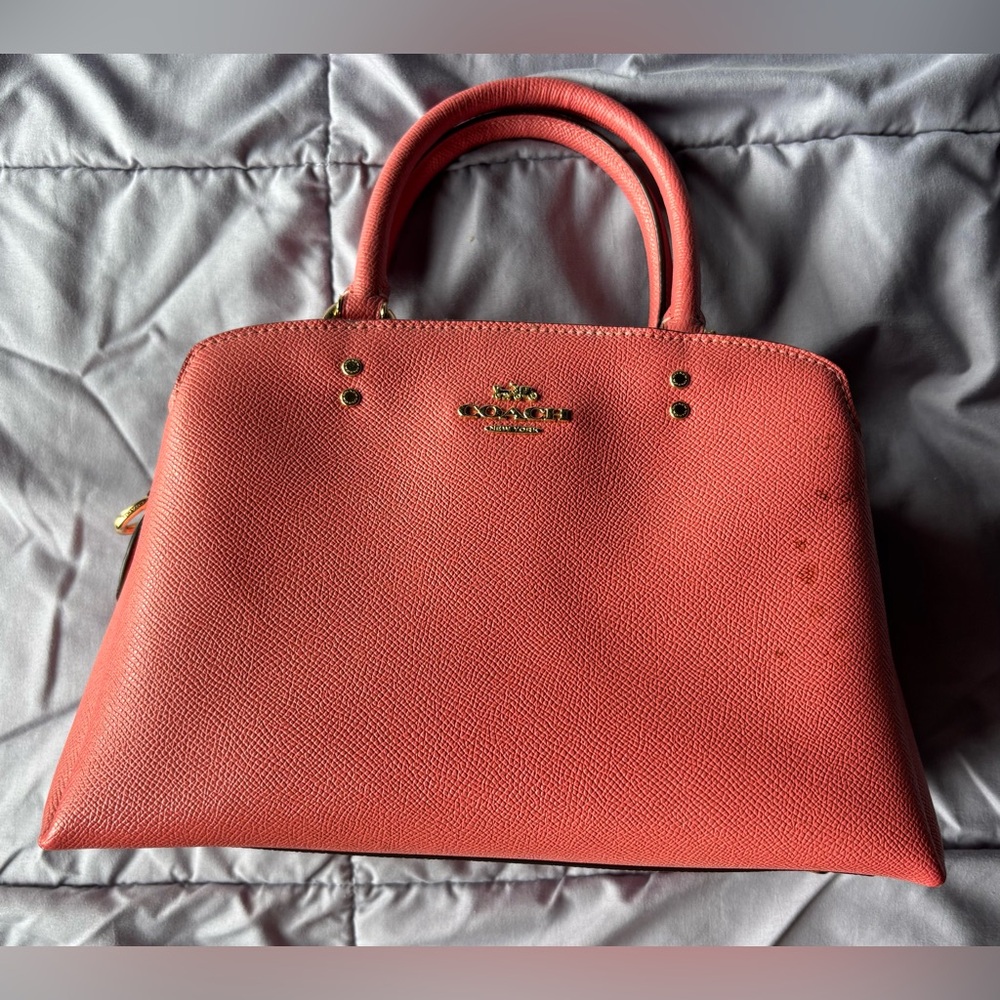 Coach Pink Leather Satchel with Top Handles